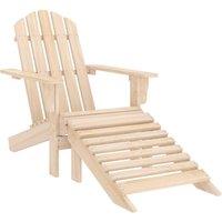 Garden Adirondack Chair with Ottoman Solid Fir Wood