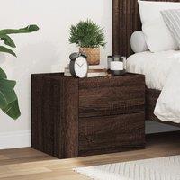 Berkfield Home Wall-mounted Bedside Cabinet Brown Oak 45x30x35 cm | Size: 45 x 30 x 35 cm