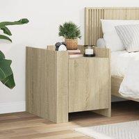 Berkfield Home Bedside Cabinet Sonoma Oak 45x50x50 cm Engineered Wood in Brown | Size: 45 x 50 x 50 cm