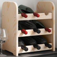 Berkfield Home Wine Rack 33x25x37 cm Solid Wood Pine in Brown | Size: 33 x 25 x 37 cm