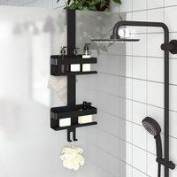 Berkfield Home Hanging Shower Caddy Matt Black Brushed 304 Stainless Steel