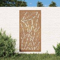 Berkfield Home Garden Wall Decoration 105x55 cm Corten Steel Leaf Design in Brown