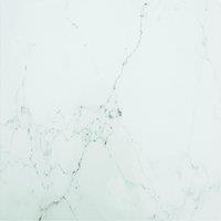 Berkfield Home Table Top White 70x70 cm 6 mm Tempered Glass with Marble Design