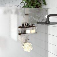 Berkfield Home Hanging Shower Caddy Brushed 304 Stainless Steel in Silver