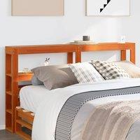 Berkfield Home Headboard with Shelves Wax Brown 135 cm Solid Wood Pine