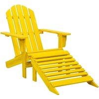 Berkfield Home Garden Adirondack Chair with Ottoman Solid Fir Wood Yellow