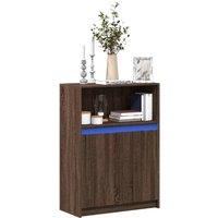 Sideboard with LED Brown Oak 72x34x100 cm Engineered Wood