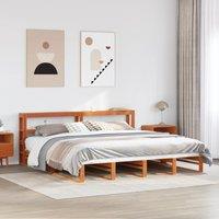 Berkfield Home Bed Frame without Mattress Wax Brown 180x200 cm Super King Solid Wood Pine