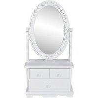 Vanity Makeup Table with Oval Swing Mirror MDF