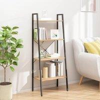 Berkfield Home 4-Tier Standing Shelf Light Brown & Black 56x35x140 cm | Size: 56 x 35 x 140 cm