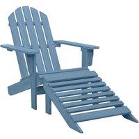 Berkfield Home Garden Adirondack Chair with Ottoman Solid Fir Wood Blue