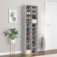 Berkfield Home Shoe Cabinet Concrete Grey 54x34x183 cm Engineered Wood | Size: 54 x 34 x 183 cm