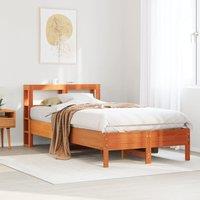Berkfield Home Bed Frame without Mattress Wax Brown 120x190 cm Small Double Solid Wood Pine