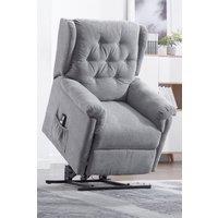 More4Homes Barnsley Fabric Electric Single Motor Rise Recliner Mobility Armchair in Grey