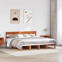 Berkfield Home Bed Frame without Mattress Wax Brown 200x200 cm Solid Wood Pine