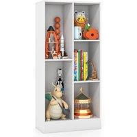 Gymax 5-Cube Bookshelf Compact Bookcase Open Display Cabinet Organizer Rack in White