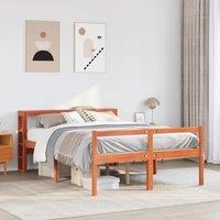 Berkfield Home Bed Frame with Headboard without Mattress Wax Brown 160x200 cm
