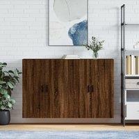 Berkfield Home Wall Mounted Cabinets 2 pcs Brown Oak 69.5x34x90 cm