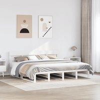 Berkfield Home Bed Frame without Mattress White 200x200 cm Solid Wood Pine