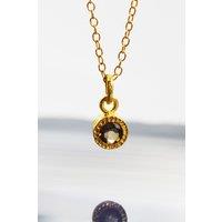 Otis Jaxon London Women's Smoked Quartz Sterling Silver Gemstone Necklace in Gold