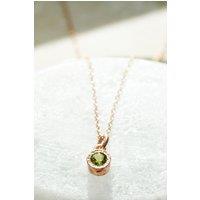 Otis Jaxon London Women's Peridot Sterling Silver August Birthstone Pendant Necklace in Rose Gold