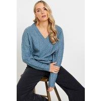 Long Tall Sally Women's Tall V-Neck Jumper in Blue | Size: 10-12
