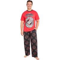 Marvel Men's Deadpool & Wolverine Pyjama Set in Red | Size: Small