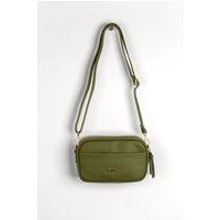 Etre Women's Juniper Crossbody Camera Bag - Khaki, Textured PU in Khaki