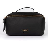 Etre Women's Black Vanity Case Faux Leather Makeup Bags