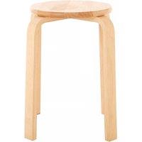 Orsina Rustic Tropical Hevea Wood Stacking Stool, Stackable Kitchen Stool For Breakfast, Durable Counter Stool in Natural