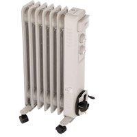 Oypla 7 Fin Portable Oil Filled Radiator Electric Heater in White