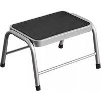 Orsina Silver Rubber Step Stool, Non-Slip Surface With Wide Base For Extra Stability, Compact & Durable Design