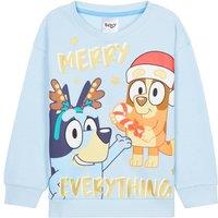 Bluey Christmas Sweatshirt in Light Blue | Size: 2-3 Years