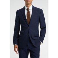 Racing Green Men's Regular Fit Dark Blue Plain Jacket | Size: 50R