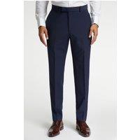 Regular Fit Dark Blue Plain Trousers