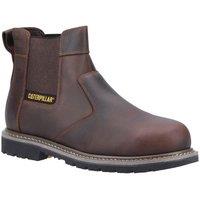 Caterpillar Men's 'Powerplant Dealer' Leather Safety Boots in Brown | Size: 8