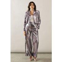 Wallis Women's Sequin Crop Blazer in Silver | Size: 16