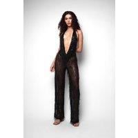Sama Tassel Sequin Plunge Jumpsuit