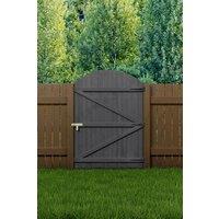Living and Home Wooden Arch Top Semi Braced Strong Garden Gate in Dark Grey | Size: Large