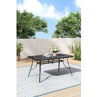 150cm W x 90cm D Garden Tempered Glass Dining Coffee Table