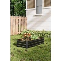 100cm W x 60cm D Charcoal Galvanized Steel Raised Garden Bed Planter Box