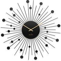 Acctim Brielle Large Wall Clock Starburst / Sunburst Quartz Painted Metal Frame Matt 50cm in Black