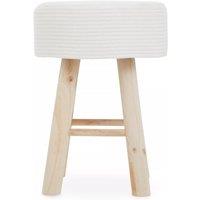 Orsina Durable White Cotton Rope Stool, Stylish Kitchen Stool For Bedroom, Versatile Design Bar Stool For Guests