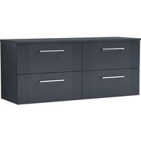Balterley 4 Drawer Wall Hung Vanity Unit Colour Match Worktop, 1200mm in Grey