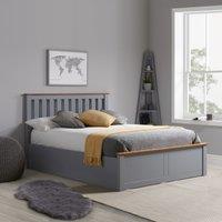Birlea Solid Wood Ottoman Storage Bed Frame Phoenix Gas Lift in Dark Grey | Size: Double