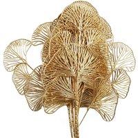 Leaf Pack of 6 x 65cm Golden Leaves Flower Arrangement Decoration in Yellow | Size: 6 x 65 cm