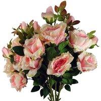 Leaf Pack of 6 x 80cm Artificial Pink Rose Stem - 18 flowers | Size: 6 x 80 cm