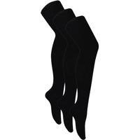 Sock Snob Women's 3 Pack Soft Breathable Bamboo Tights in Black | Size: Large