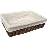 Red Hamper Cotton Lined Antique Wash Straight Sided Tray in Brown