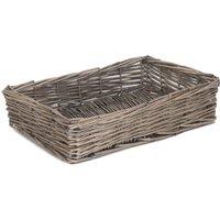 Red Hamper Wicker Antique Wash Straight Sided Tray in Brown